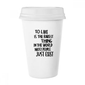 Dıythinker 350 ml Most People Just Exist Alıntı Klasik Kupa Beyaz Çömlekçilik Seramik Kupa