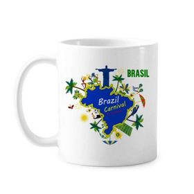 Dıythinker 350 ml Mount Corcovado Brezilya Haritaları Brezilya Karnaval Rio De Janeiro Slogan Klasik Kupa