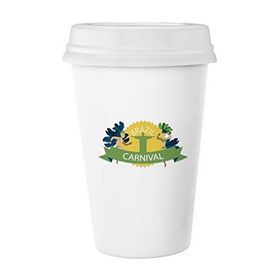 Dıythinker 350 ml Mount Corcovado Hula Celebrate Brazil Karnaval Slogan Brezilya Kültürel Klasik Beyaz Çömlek Seramik Kupa
