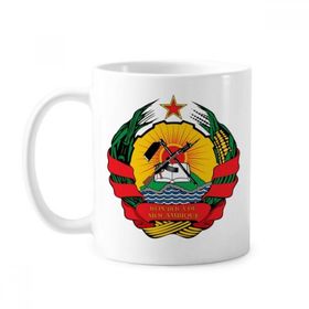 Dıythinker 350 ml Mozambik Afrika Ulusal Amblemi Klasik Kupa Beyaz Çömlekçilik Seramik Kupa