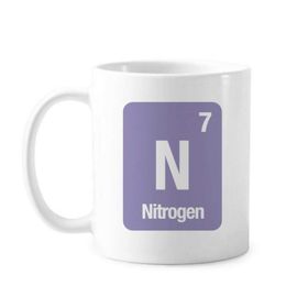 Dıythinker 350 ml N Azot Kimyasal Element Bilim Klasik Beyaz Çömlekçilik Seramik Saplı Kupa