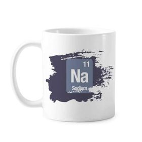 Dıythinker 350 ml Na Sodyum Kimyasal Element Bilim Boya Fırçası Kupa Beyaz Seramik Kupa