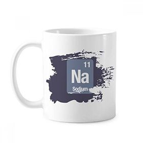 Dıythinker 350 ml Na Sodyum Kimyasal Element Bilim Boya Fırçası Kupa Beyaz Seramik Kupa