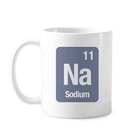 Dıythinker 350 ml Na Sodyum Kimyasal Element Bilim Klasik Beyaz Çömlekçilik Seramik Saplı Kupa