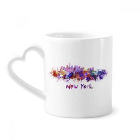 Dıythinker 350 ml New York America City Suluboya Kupaları Çömlekçilik Seramik Kupa