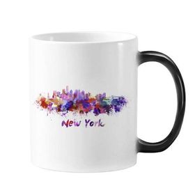 Dıythinker 350 ml New York Amerika Ülke Şehir Suluboya İllüstrasyon Renk Kupa