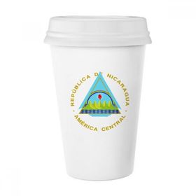 Dıythinker 350 ml Nicaragua Ulusal Amblem Klasik Kupa Beyaz Çömlekçilik Seramik Kupa