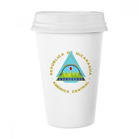 Dıythinker 350 ml Nicaragua Ulusal Amblem Klasik Kupa Beyaz Çömlekçilik Seramik Kupa