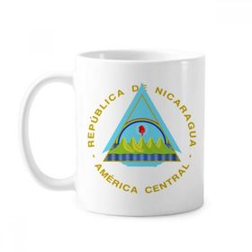 Dıythinker 350 ml Nicaragua Ulusal Amblemi Klasik Kupa Beyaz Çömlekçilik Seramik Kupa