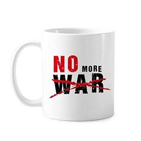 Dıythinker 350 ml No More War Love Peace World Klasik Beyaz Çömlekçilik Seramik Saplı Kupa