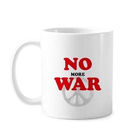 Dıythinker 350 ml No More War World Love Peace World Klasik Beyaz Çömlekçilik Seramik Saplı Kupa