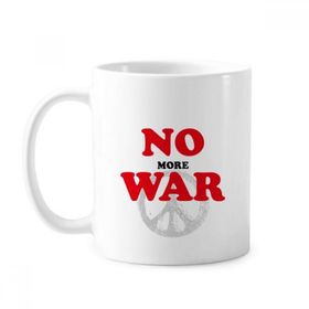 Dıythinker 350 ml No More War World Love Peace World Klasik Beyaz Çömlekçilik Seramik Saplı Kupa
