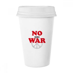 Dıythinker 350 ml No More War World Love Peace World Klasik Kupa Beyaz Çömlekçilik Seramik Kupa
