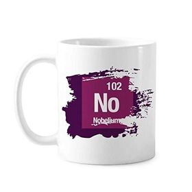 Dıythinker 350 ml NO Nobelium Chemical Element chem Boya Fırçası Kupa Beyaz Seramik Kupa