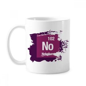 Dıythinker 350 ml NO Nobelium Chemical Element chem Boya Fırçası Kupa Beyaz Seramik Kupa