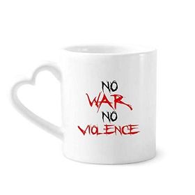 Dıythinker 350 ml No War No Violence Love Peace World Kupaları Seramik Kupa