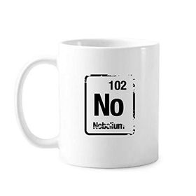 Dıythinker 350 ml Nobelium Chemical Element Chem Boya Fırçası Kupa Beyaz Seramik Kupa