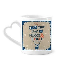 Dıythinker 350 ml Noel Tatili Geyik Kar Kupaları Seramik Kupa