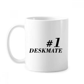 Dıythinker 350 ml Number.1 Deskmate Mezuniyet Sezonu Klasik Kupa Beyaz Çömlekçilik Seramik Kupa