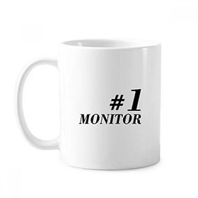 Dıythinker 350 ml Number.1 Monitör Mezuniyet Sezonu Klasik Kupa Beyaz Çömlekçilik Seramik Kupa