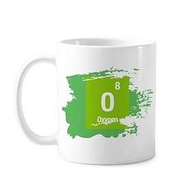 Dıythinker 350 ml Oksijen Kimyasal Element Bilim Boya Fırçası Kupa Beyaz Seramik Kupa