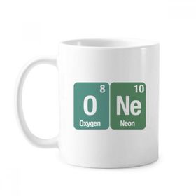 Dıythinker 350 ml One Chemical Element Science Klasik Beyaz Çömlekçilik Seramik Saplı Kupa