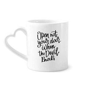 Dıythinker 350 ml Open Not Your Door When the Devil Knocks Kupaları Seramik Kupa