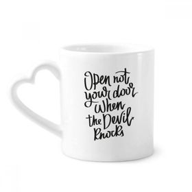 Dıythinker 350 ml Open Not Your Door When the Devil Knocks Kupaları Seramik Kupa