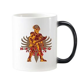 Dıythinker 350 ml Orta Çağ Kültür Cesur Kılıç Savaşçı Totem Sanat İllüstrasyon Desen Değişen Renk Kupa