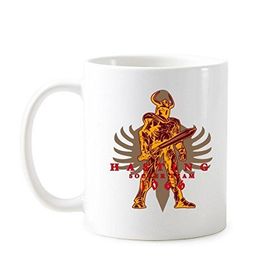 Dıythinker 350 ml Orta Çağ Kültür Cesur Kılıç Savaşçı Totem Sanat İllüstrasyon Desen Klasik Kupa