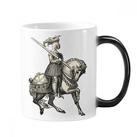 Dıythinker 350 ml Ortaçağ Şövalyeleri Avrupa Çizgi Çizimi Renk Kupa