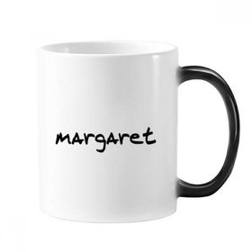 Dıythinker 350 ml Özel El Yazısı İngilizce İsim Margaret Şekil Değiştiren Isıya Duyarlı Renk Kupa