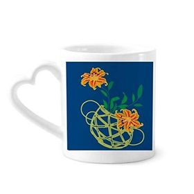 Dıythinker 350 ml PaintingJ apanese Sarı Çiçek Kupaları Seramik Kupa