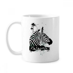 Dıythinker 350 ml Palawan Tropik Stil Zebra Hayvan Klasik Beyaz Çömlekçilik Seramik Saplı Kupa