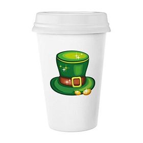 Dıythinker 350 ml Parlak Yeşil Şapka İrlanda St.patrick's Day Klasik Beyaz Çömlek Seramik Kupa