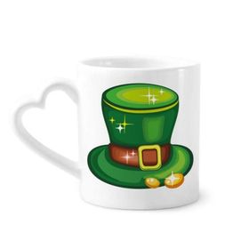 Dıythinker 350 ml Parlak Yeşil Şapka İrlanda St.Patrick's Day Kupaları Seramik Kupa