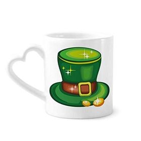 Dıythinker 350 ml Parlak Yeşil Şapka İrlanda St.Patrick's Day Kupaları Seramik Kupa