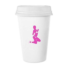 Dıythinker 350 ml Pembe Bikini Güzellik Kadın Klasik Kupa