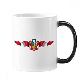 Dıythinker 350 ml Peru Bayrağı Ulusal Amblem Renk Kupa