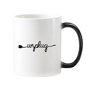 Dıythinker 350 ml Plug Wire Unplug Komik Yaratıcı Tasarım İllüstrasyon Desen Değişen Renk Kupa