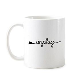 Dıythinker 350 ml Plug Wire Unplug Komik Yaratıcı Tasarım İllüstrasyon Desen Klasik Kupa