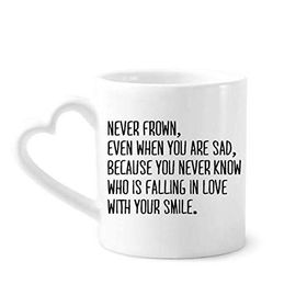 Dıythinker 350 ml Poetry Never Frown Always Smile Kupaları Seramik Kupa