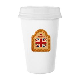 Dıythinker 350 ml Point İngiltere Londra Damga İngiliz Bayrağı Klasik Kupa Beyaz Çömlekçilik Seramik Kupa