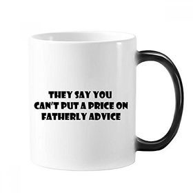 Dıythinker 350 ml Priceless Dad's Advice Babalar Festivali Alıntı Değişken Isıya Duyarlı Değişen Renk Kupa