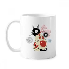 Dıythinker 350 ml Protect Animal Pet Lover Çizgi Film Sevimli Fiyonk Kedi Klasik Kupa