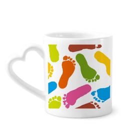 Dıythinker 350 ml Renkli Ayak İzi Modern Stil Moda Poster Kupaları Seramik Kupa