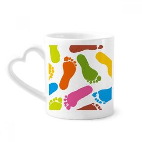 Dıythinker 350 ml Renkli Ayak İzi Modern Stil Moda Poster Kupaları Seramik Kupa