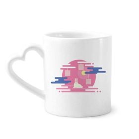 Dıythinker 350 ml Renkli Soyut Bulut Fener Desenli Kupaları Seramik Kupa