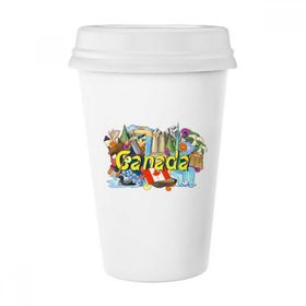 Dıythinker 350 ml Rocky Mountains Cn Kulesi Akçaağaç Kanada Grafiti Klasik Kupa