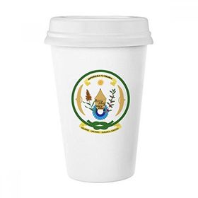 Dıythinker 350 ml Ruanda Afrika Ulusal Amblem Klasik Kupa Beyaz Çömlekçilik Seramik Kupa